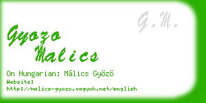 gyozo malics business card